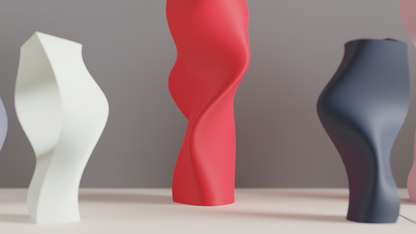 Modern Vase, Artisanal Deco Sculptural Vessel, Twisted Minimalist Tabletop Accent