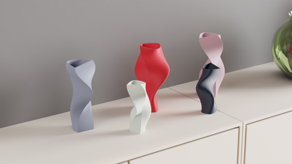 Modern Vase, Artisanal Deco Sculptural Vessel, Twisted Minimalist Tabletop Accent