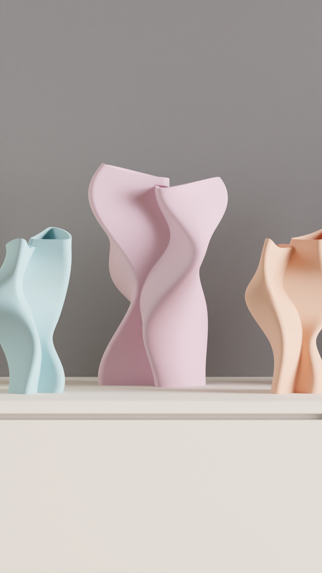 Sculptural Vase, Twisted Dual Chamber Statement, Japandi Tabletop Accent Contemporary