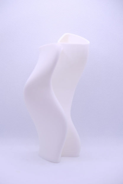 Sculptural Vase, Twisted Dual Chamber Statement, Japandi Tabletop Accent Contemporary