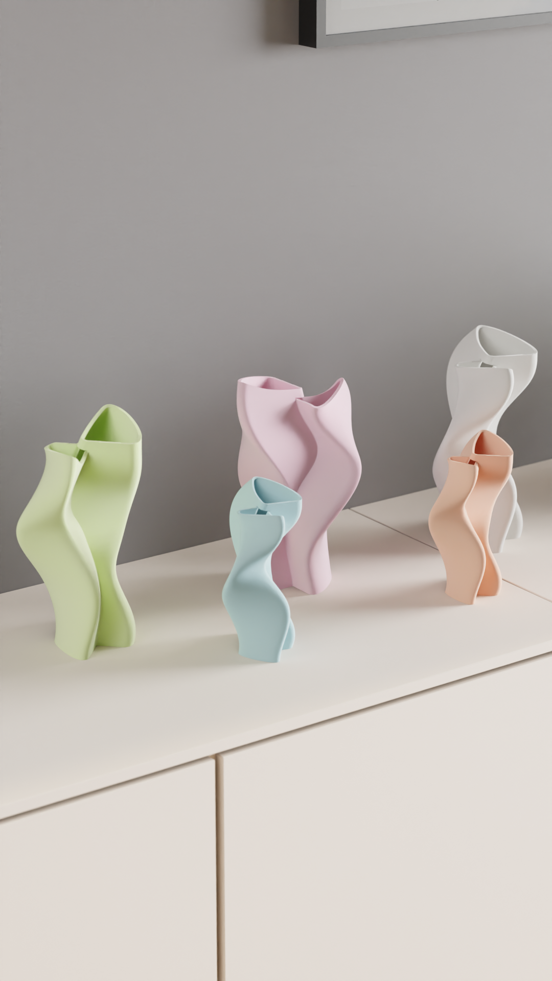 Sculptural Vase, Twisted Dual Chamber Statement, Japandi Tabletop Accent Contemporary