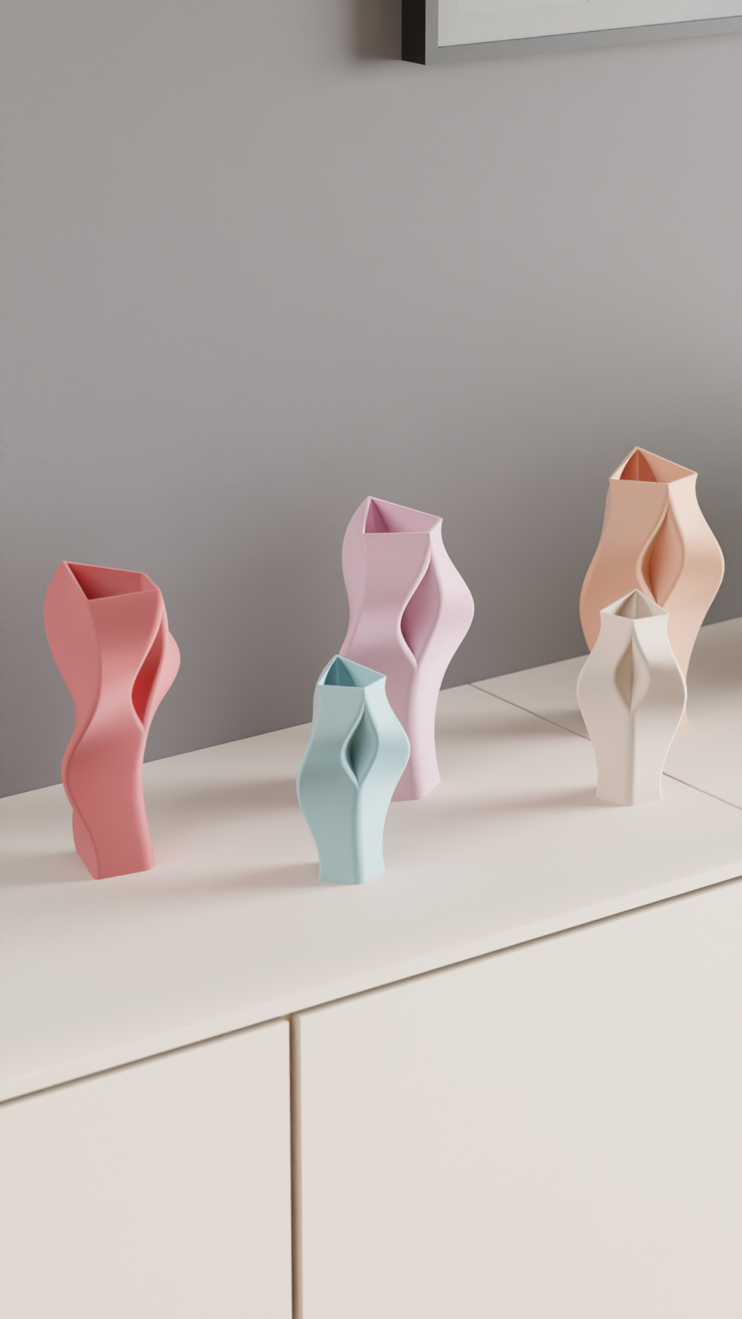 Stylish Elegant Artistic Vase, Geometric Sculptural Centerpiece, Modern Minimalist Tabletop Accent, Original Architectural Decor