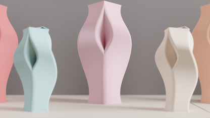 Stylish Elegant Artistic Vase, Geometric Sculptural Centerpiece, Modern Minimalist Tabletop Accent, Original Architectural Decor