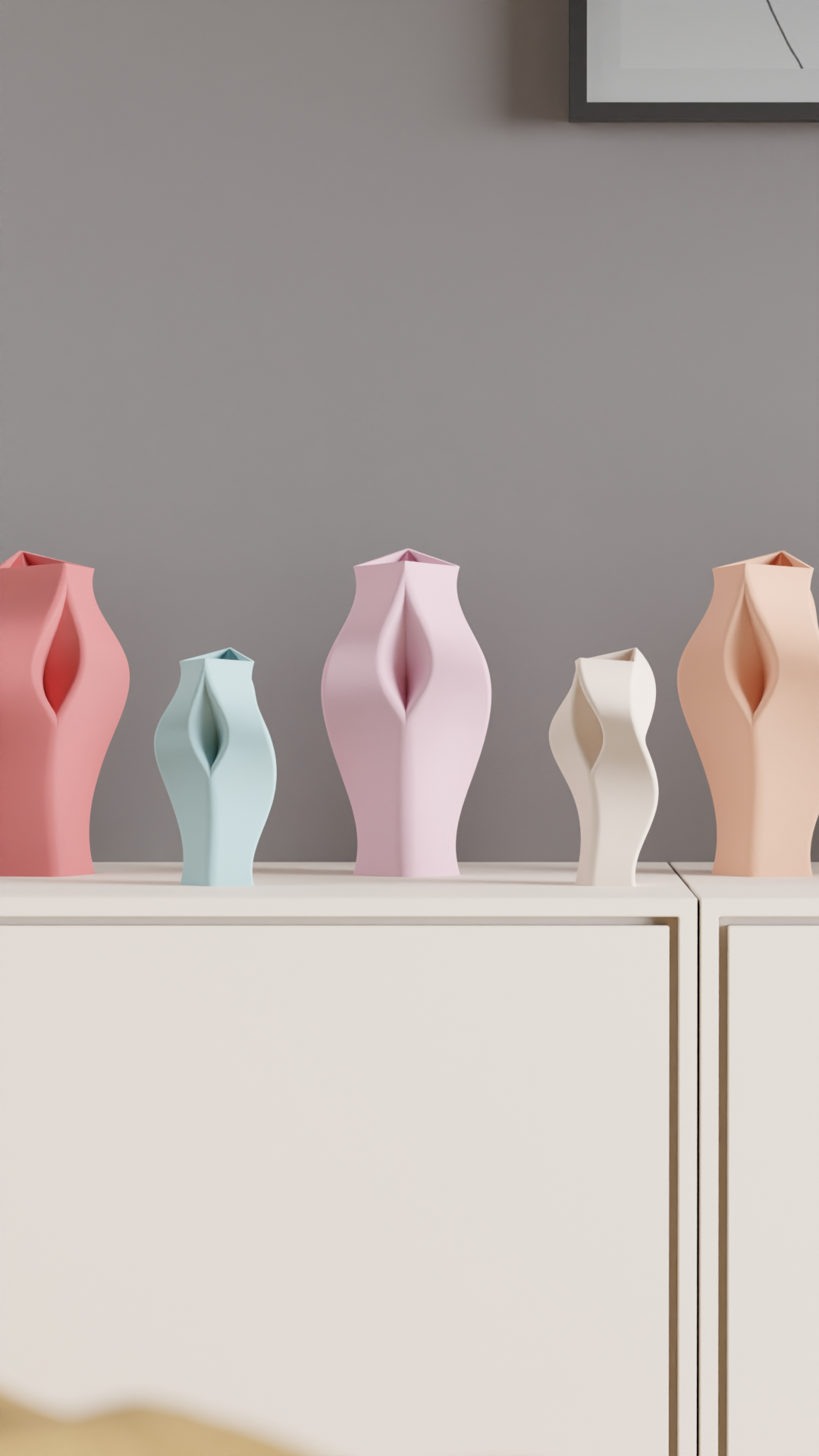 Stylish Elegant Artistic Vase, Geometric Sculptural Centerpiece, Modern Minimalist Tabletop Accent, Original Architectural Decor