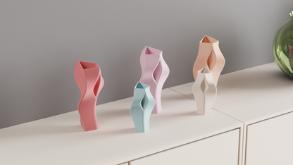 Stylish Elegant Artistic Vase, Geometric Sculptural Centerpiece, Modern Minimalist Tabletop Accent, Original Architectural Decor