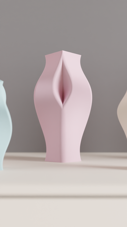 Stylish Elegant Artistic Vase, Geometric Sculptural Centerpiece, Modern Minimalist Tabletop Accent, Original Architectural Decor