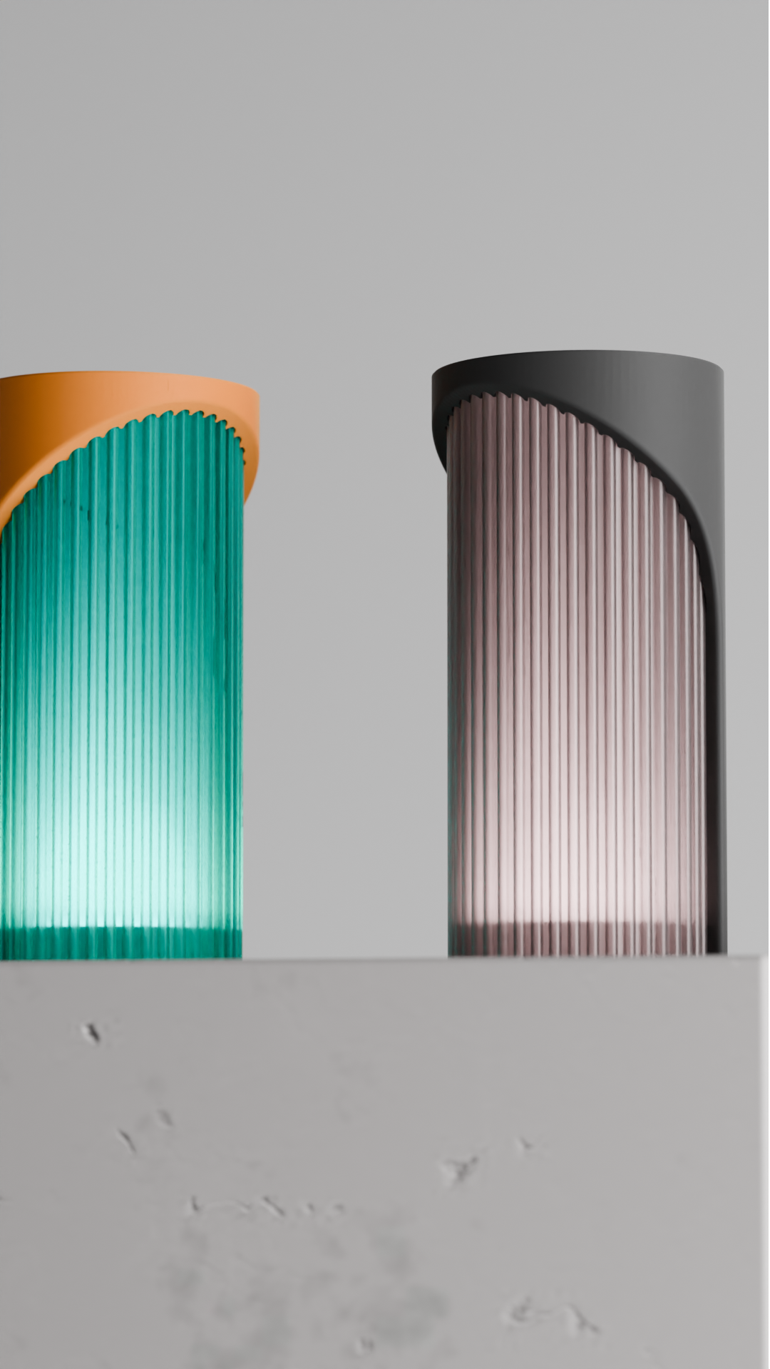 Elegant Geometric Pendant Light, Dual Shade Designer Ribbed Cylinder Lamp, Modern Hanging Ceiling Accent