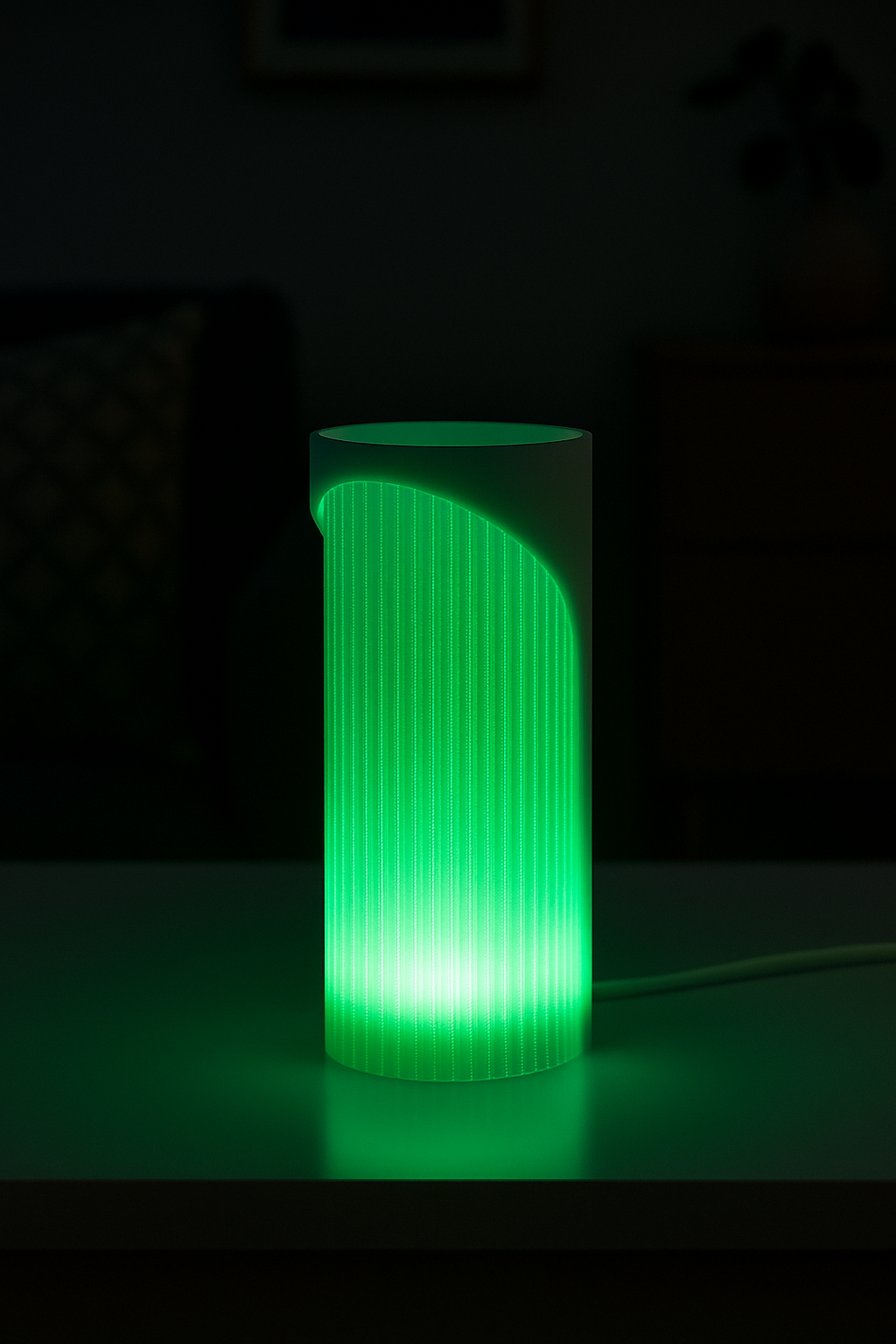 Elegant Geometric Pendant Light, Dual Shade Designer Ribbed Cylinder Lamp, Modern Hanging Ceiling Accent