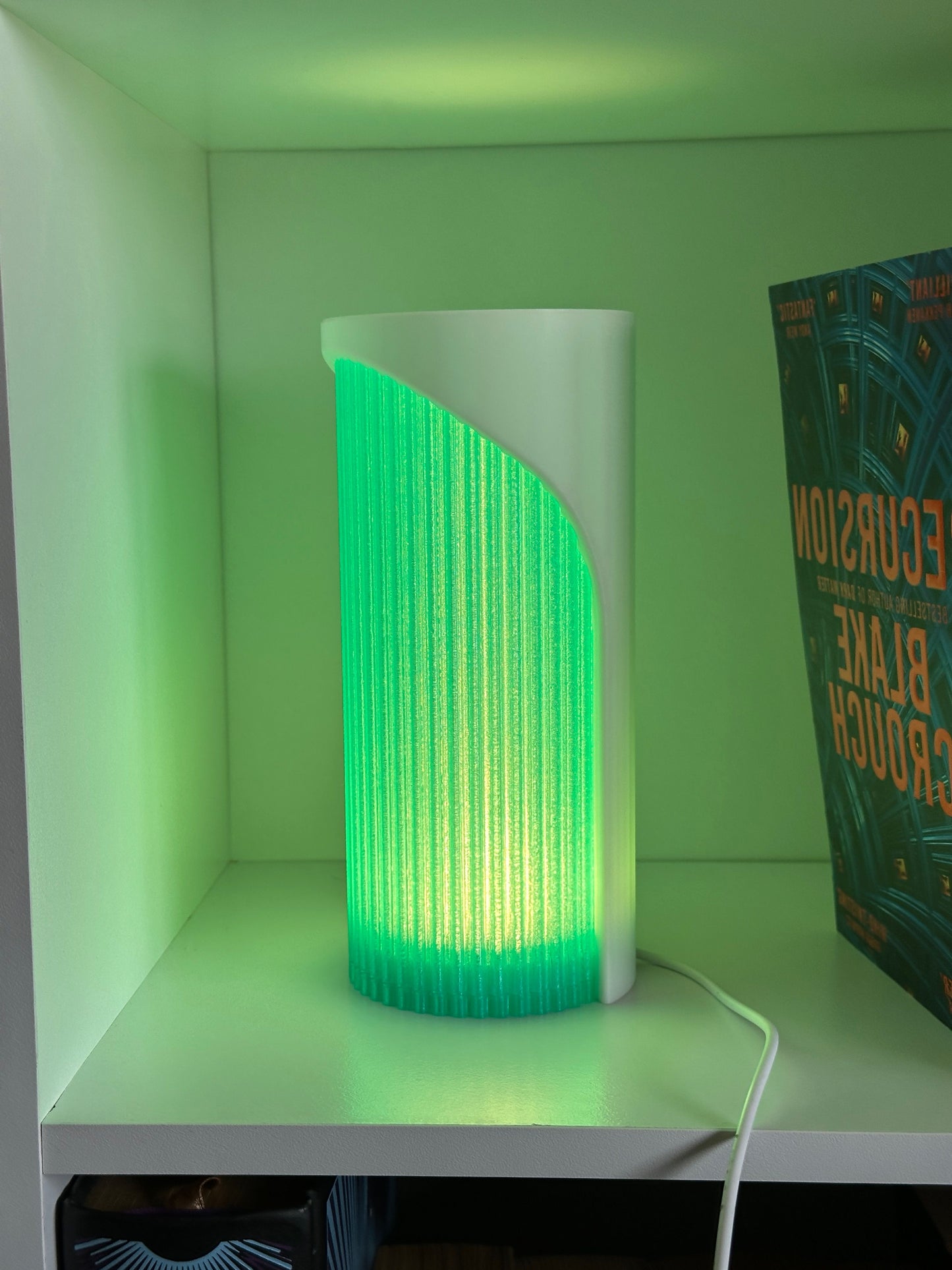 Elegant Geometric Pendant Light, Dual Shade Designer Ribbed Cylinder Lamp, Modern Hanging Ceiling Accent