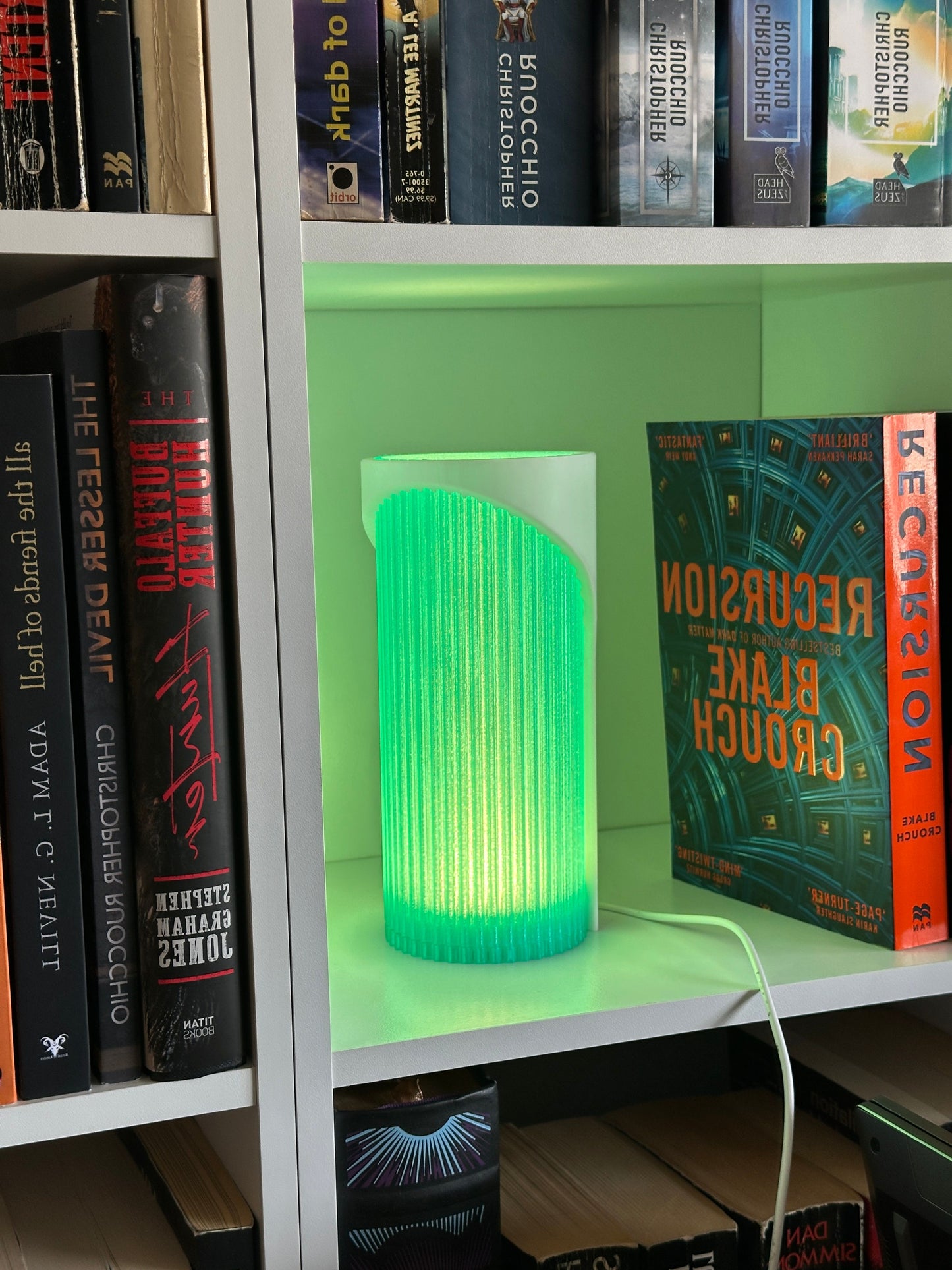 Elegant Geometric Pendant Light, Dual Shade Designer Ribbed Cylinder Lamp, Modern Hanging Ceiling Accent