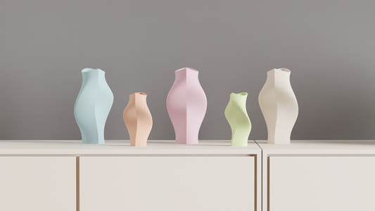 Modern Vase, Sculptural Organic Tabletop Accent, Minimalist Japandi Bloom Holder