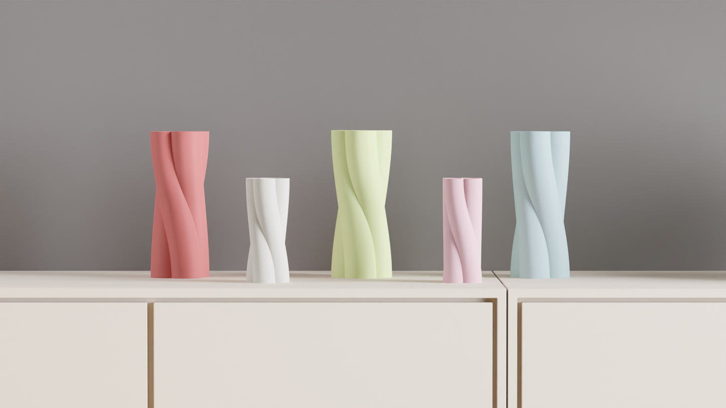 Spiral Vase, Twisted Decor, Modern Japandi Organizer, Sculptural Elegant Centerpiece