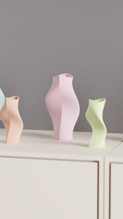 Modern Vase, Sculptural Organic Tabletop Accent, Minimalist Japandi Bloom Holder