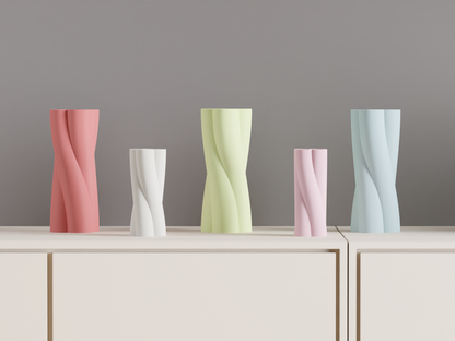 Spiral Vase, Twisted Decor, Modern Japandi Organizer, Sculptural Elegant Centerpiece