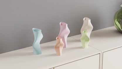 Modern Vase, Sculptural Organic Tabletop Accent, Minimalist Japandi Bloom Holder