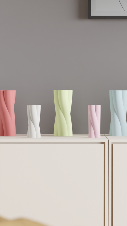 Spiral Vase, Twisted Decor, Modern Japandi Organizer, Sculptural Elegant Centerpiece