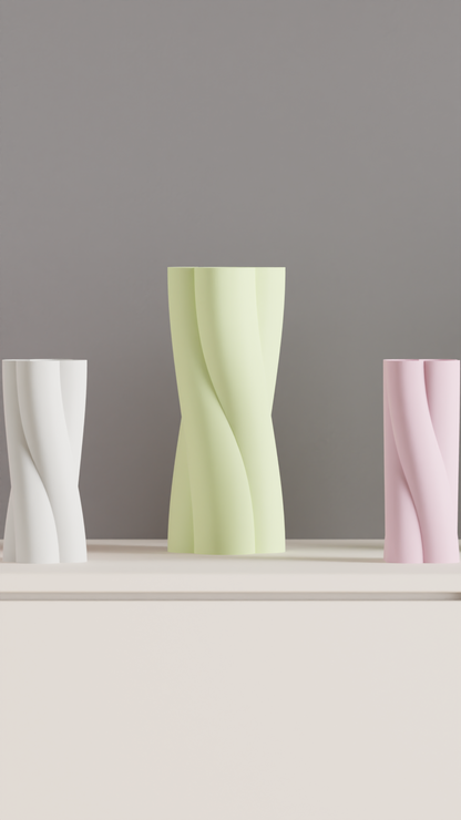 Spiral Vase, Twisted Decor, Modern Japandi Organizer, Sculptural Elegant Centerpiece