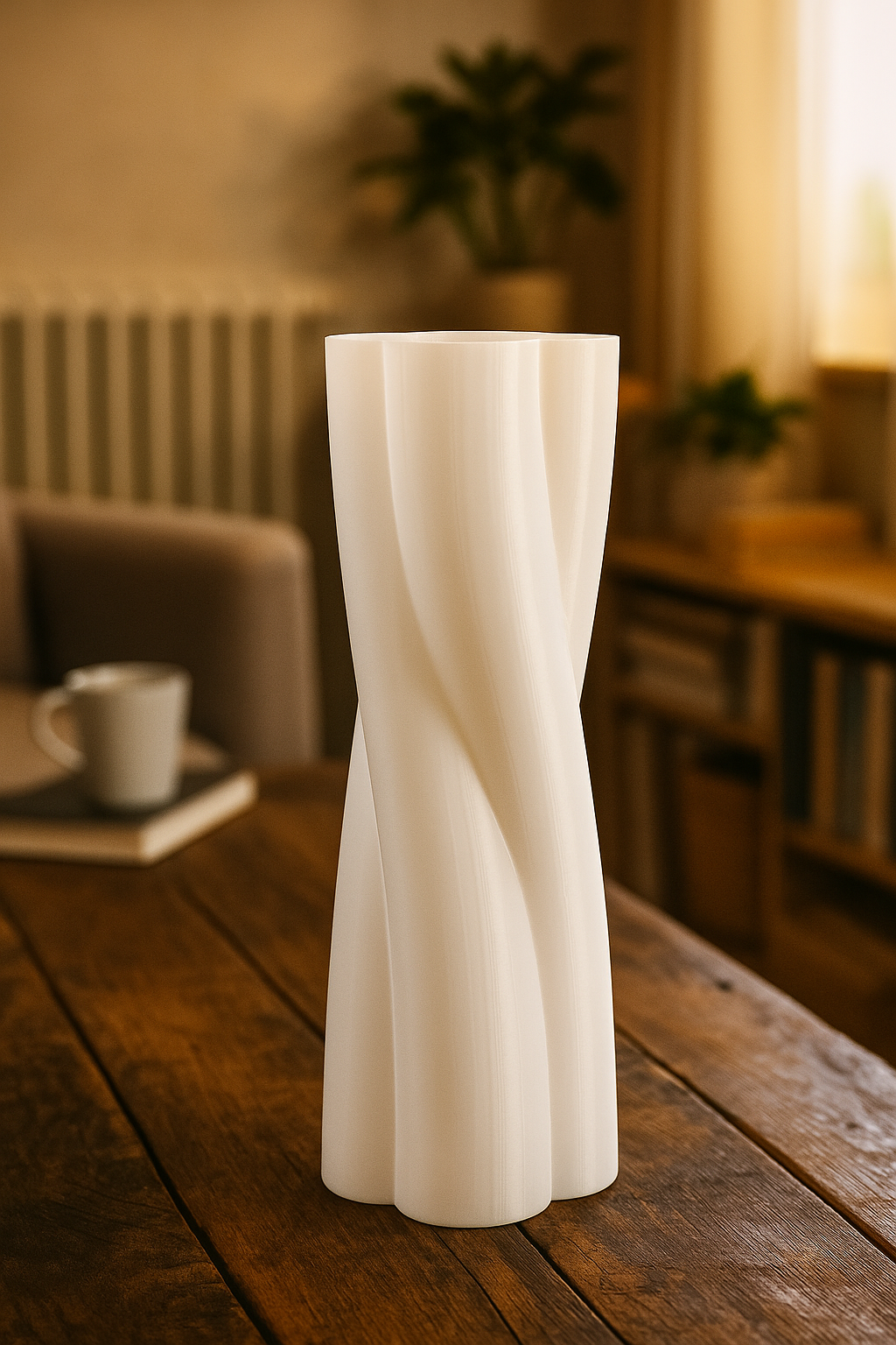 Spiral Vase, Twisted Decor, Modern Japandi Organizer, Sculptural Elegant Centerpiece