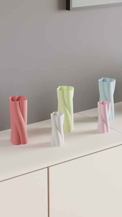 Spiral Vase, Twisted Decor, Modern Japandi Organizer, Sculptural Elegant Centerpiece