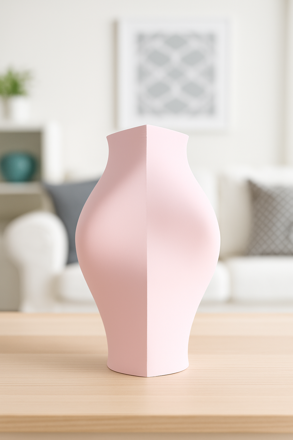 Modern Vase, Sculptural Organic Tabletop Accent, Minimalist Japandi Bloom Holder