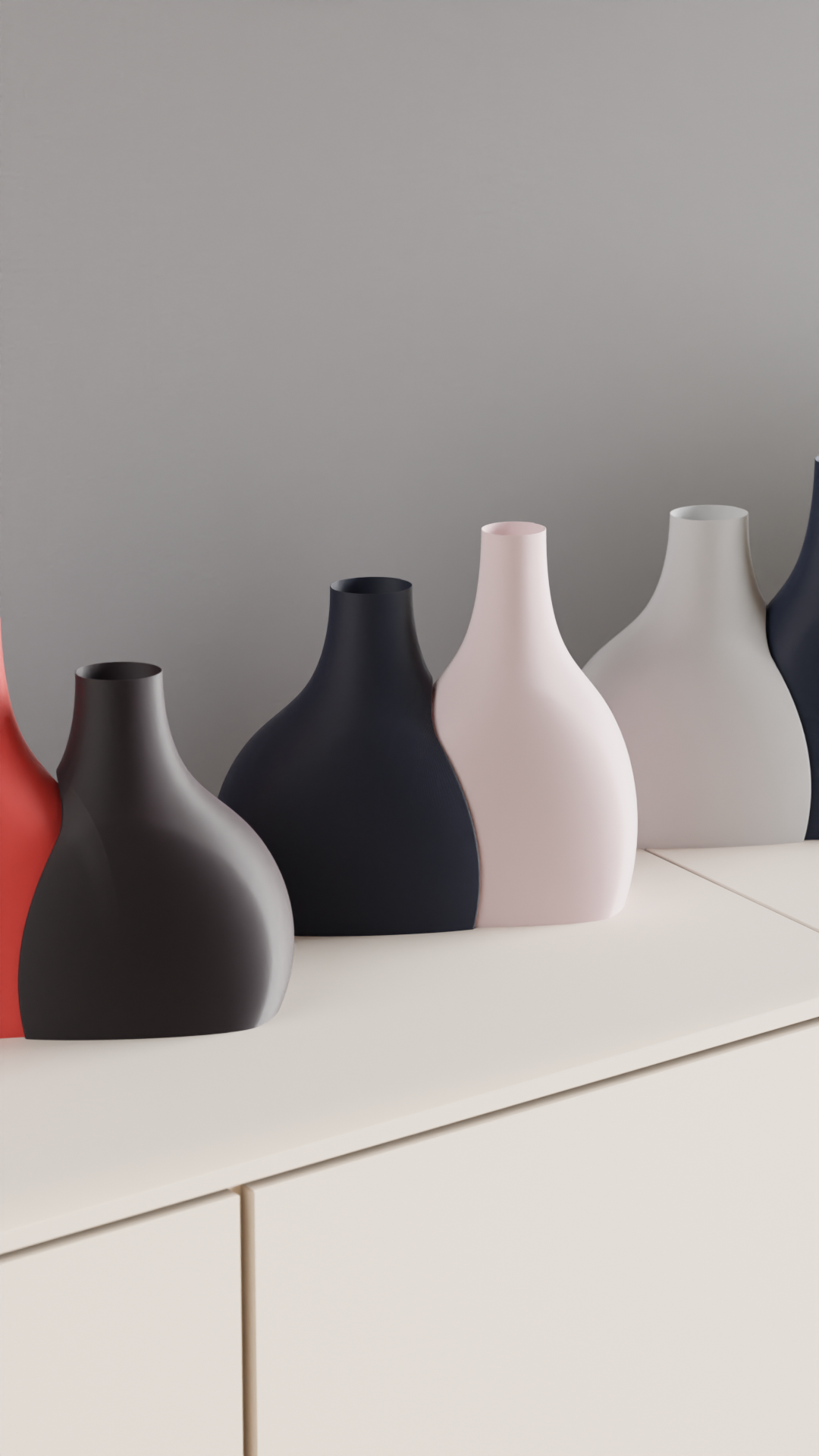 Unique Duo Contemporary Pair Vase, Stylish Flower Succulent Organizer, Original Tabletop-Display Shelf Mantel Accent