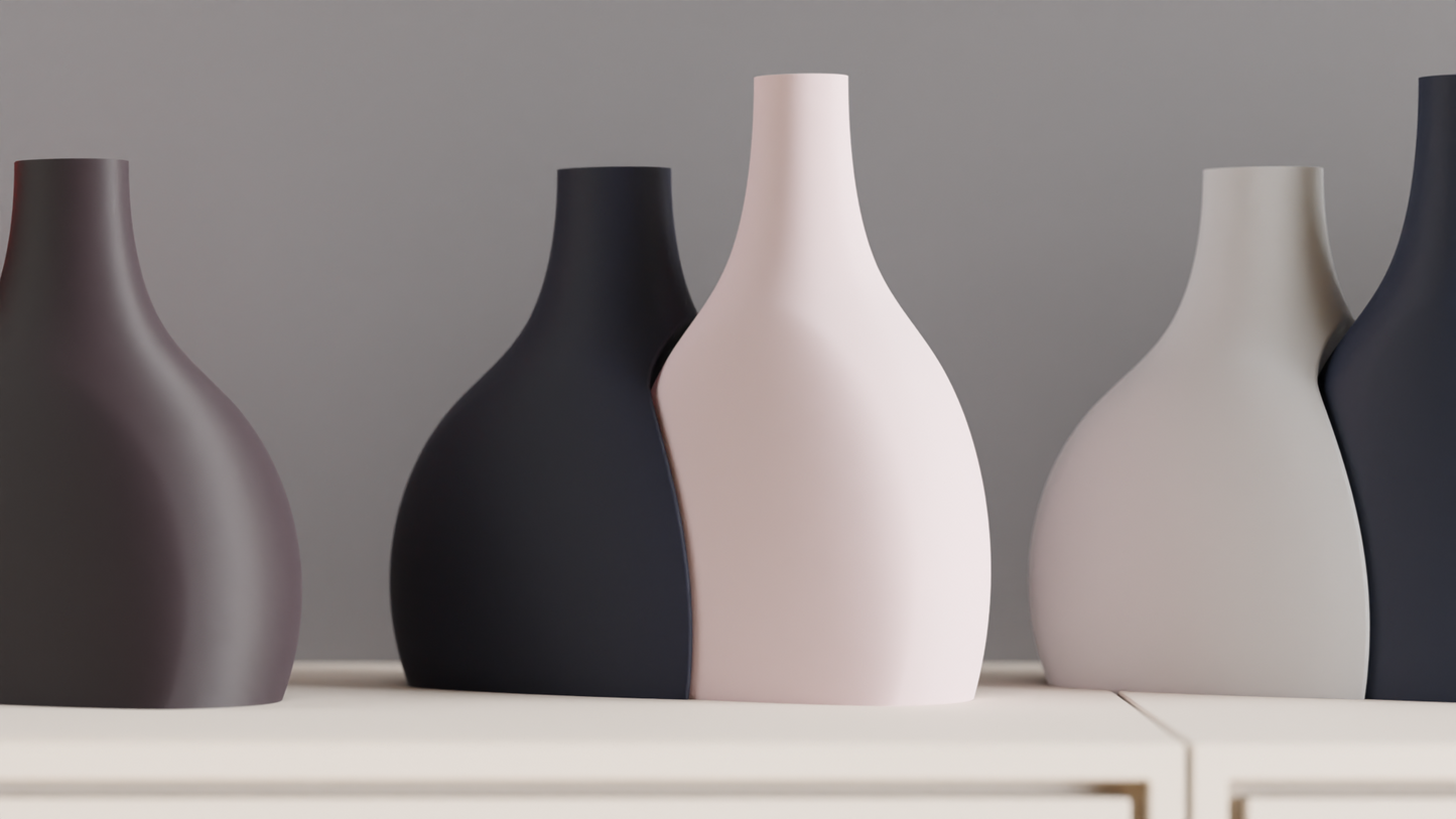 Unique Duo Contemporary Pair Vase, Stylish Flower Succulent Organizer, Original Tabletop-Display Shelf Mantel Accent