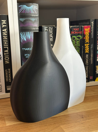 Unique Duo Contemporary Pair Vase, Stylish Flower Succulent Organizer, Original Tabletop-Display Shelf Mantel Accent