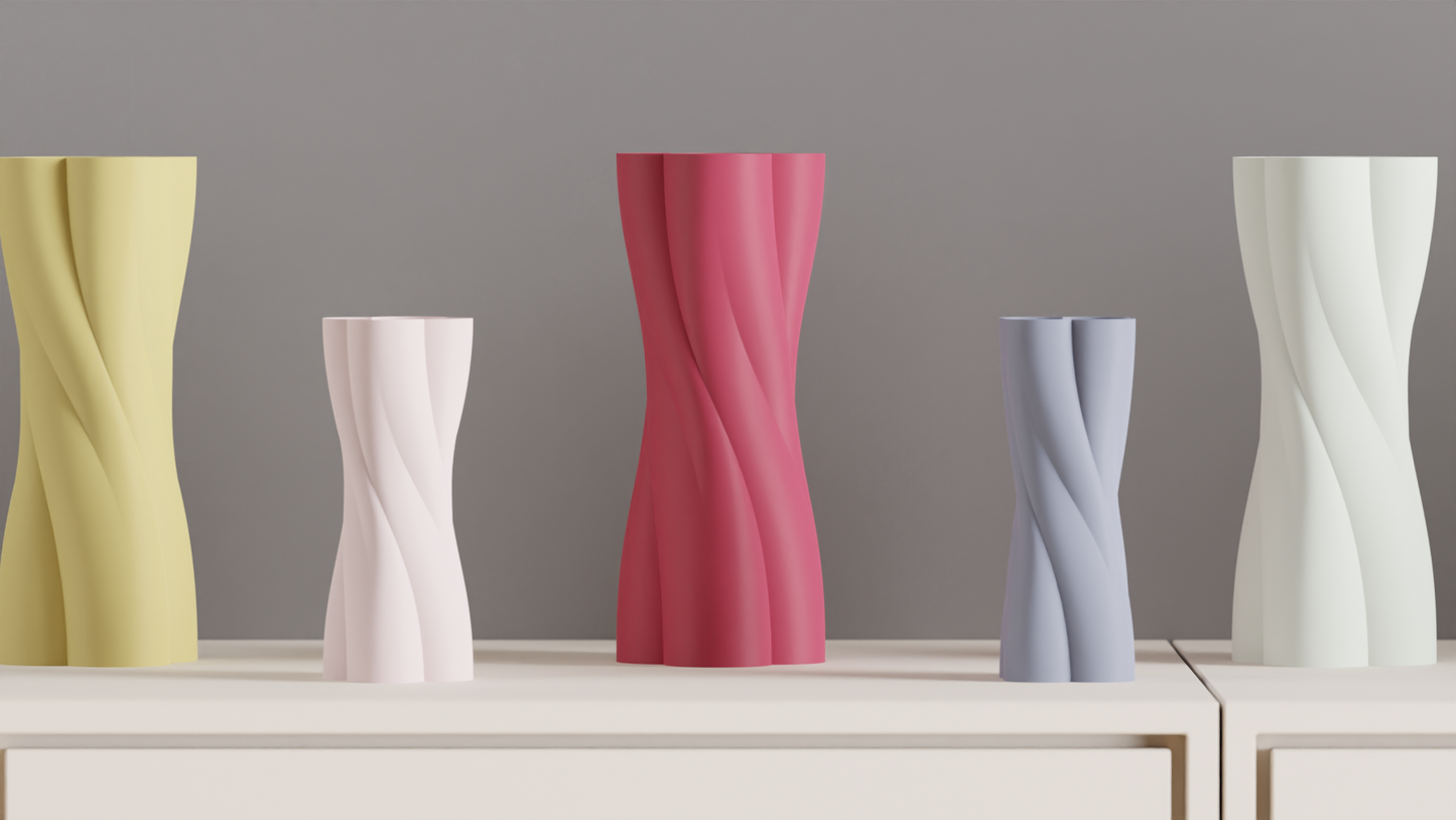 Spiral Vase, Japandi Sculptural Table Accent, Minimalist Contemporary Deco Centerpiece