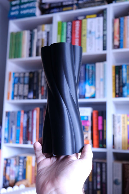 Spiral Vase, Japandi Sculptural Table Accent, Minimalist Contemporary Deco Centerpiece