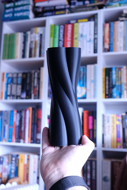 Spiral Vase, Japandi Sculptural Table Accent, Minimalist Contemporary Deco Centerpiece