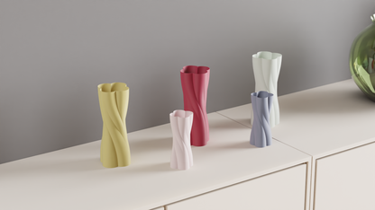 Spiral Vase, Japandi Sculptural Table Accent, Minimalist Contemporary Deco Centerpiece