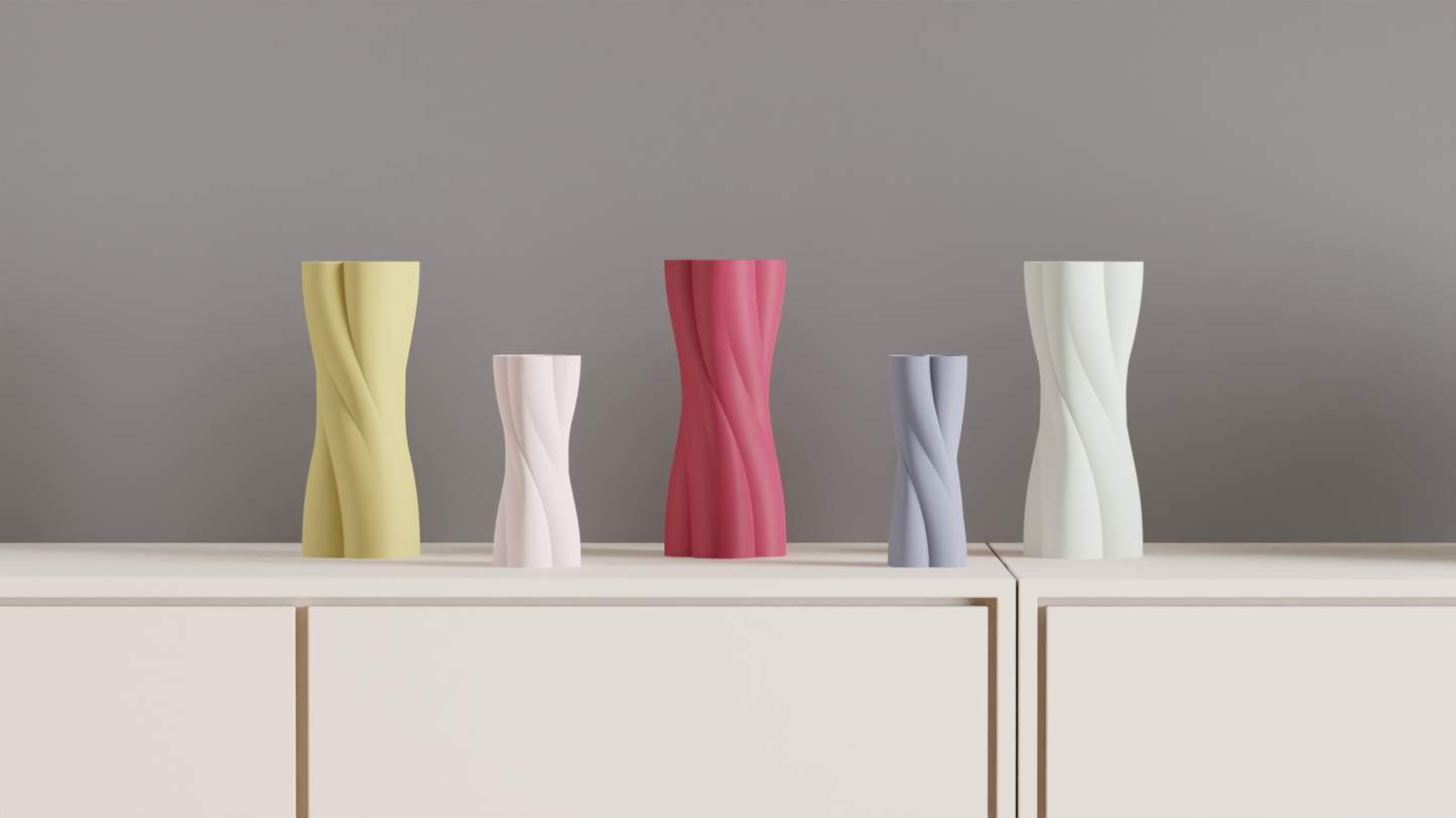 Spiral Vase, Japandi Sculptural Table Accent, Minimalist Contemporary Deco Centerpiece