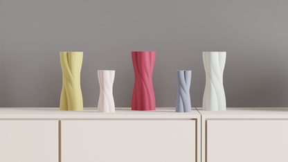 Spiral Vase, Japandi Sculptural Table Accent, Minimalist Contemporary Deco Centerpiece