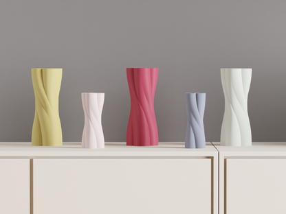 Spiral Vase, Japandi Sculptural Table Accent, Minimalist Contemporary Deco Centerpiece