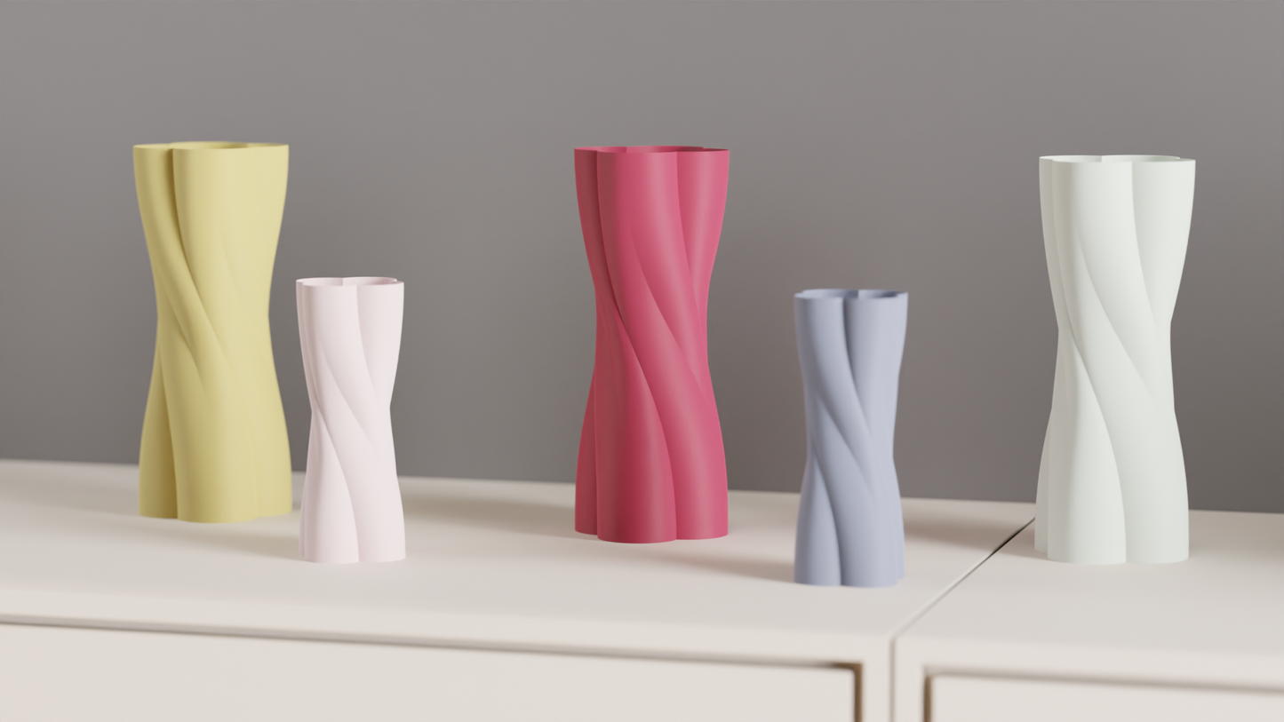 Spiral Vase, Japandi Sculptural Table Accent, Minimalist Contemporary Deco Centerpiece