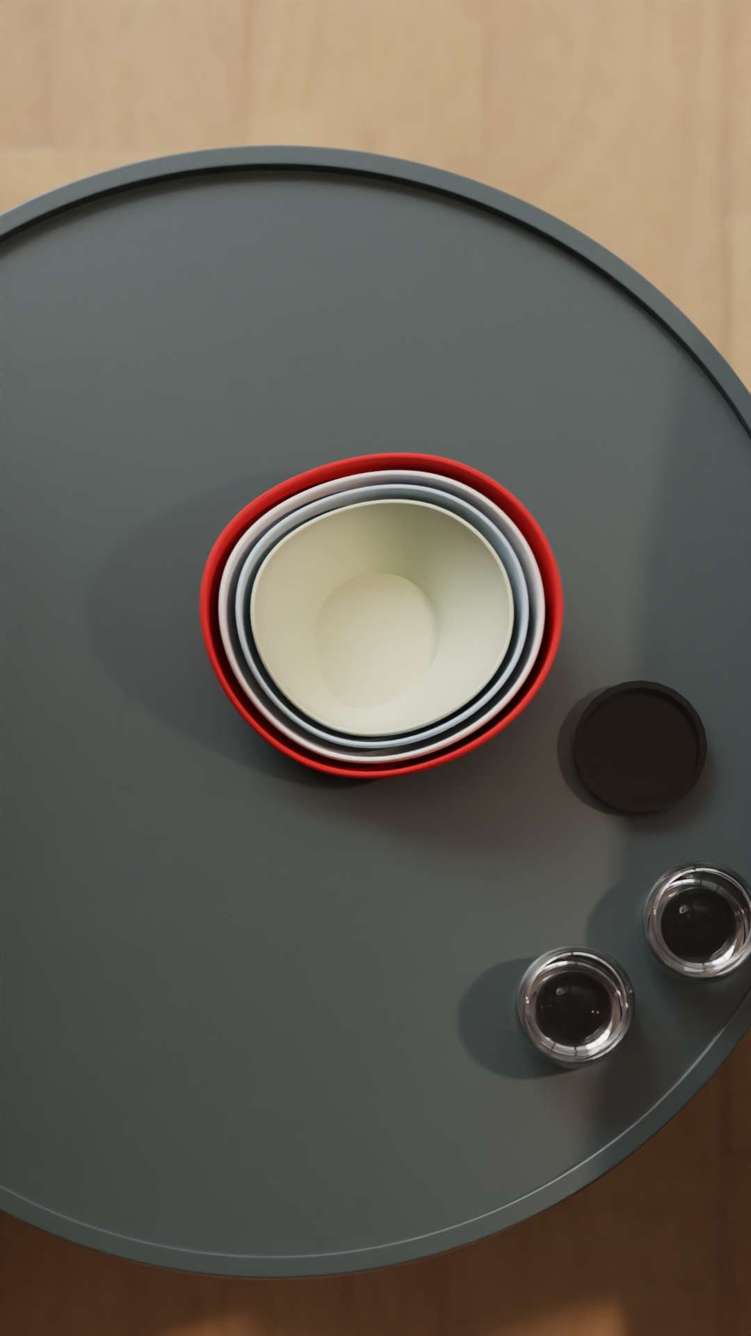 Unique Contemporary Nesting Vase Set, Original Stacked Countertop Vases, Art Deco Minimalist Tabletop Organizer