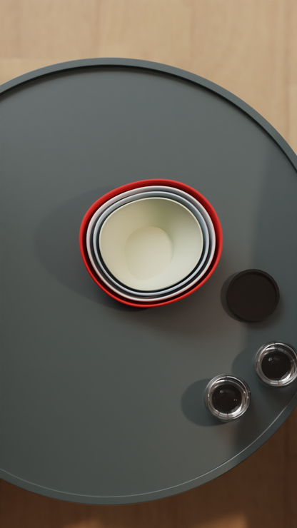 Unique Contemporary Nesting Vase Set, Original Stacked Countertop Vases, Art Deco Minimalist Tabletop Organizer