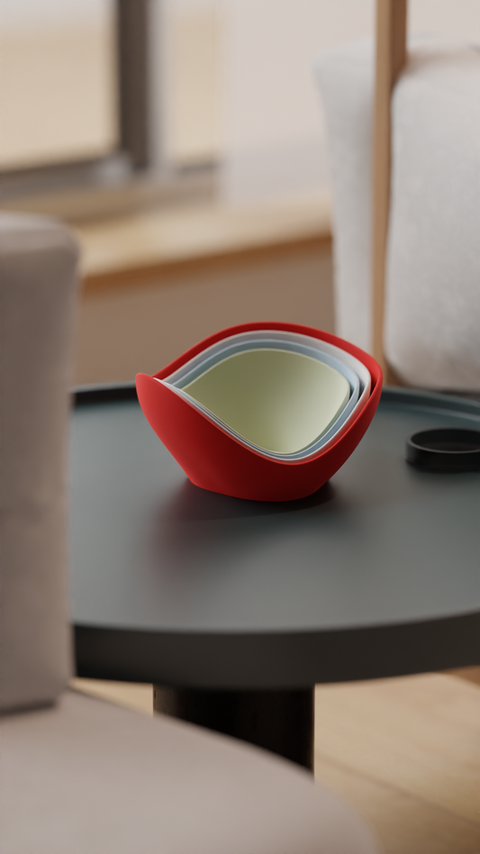 Unique Contemporary Nesting Vase Set, Original Stacked Countertop Vases, Art Deco Minimalist Tabletop Organizer