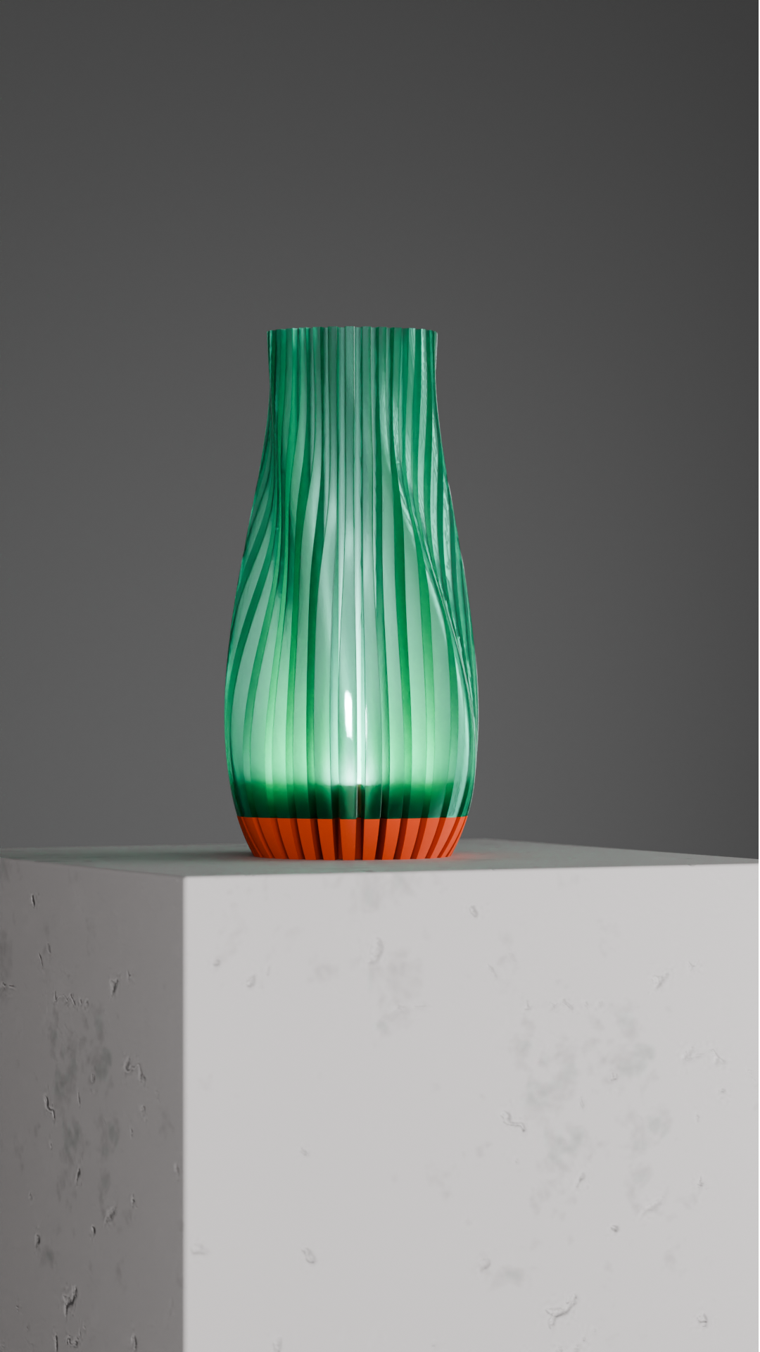 Pendant Light, Ribbed Sculptural Contemporary Art Deco Shade, Bedside Accentpiece