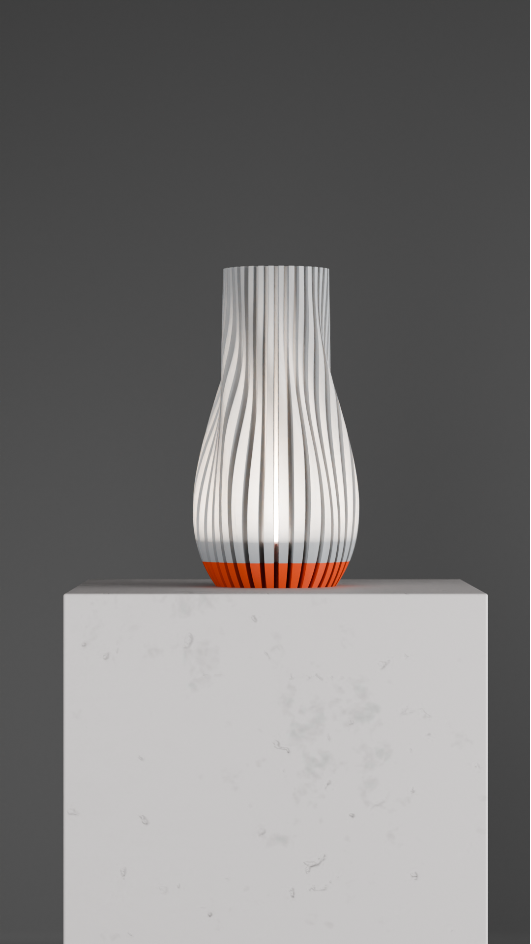 Pendant Light, Ribbed Sculptural Contemporary Art Deco Shade, Bedside Accentpiece