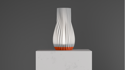 Pendant Light, Ribbed Sculptural Contemporary Art Deco Shade, Bedside Accentpiece