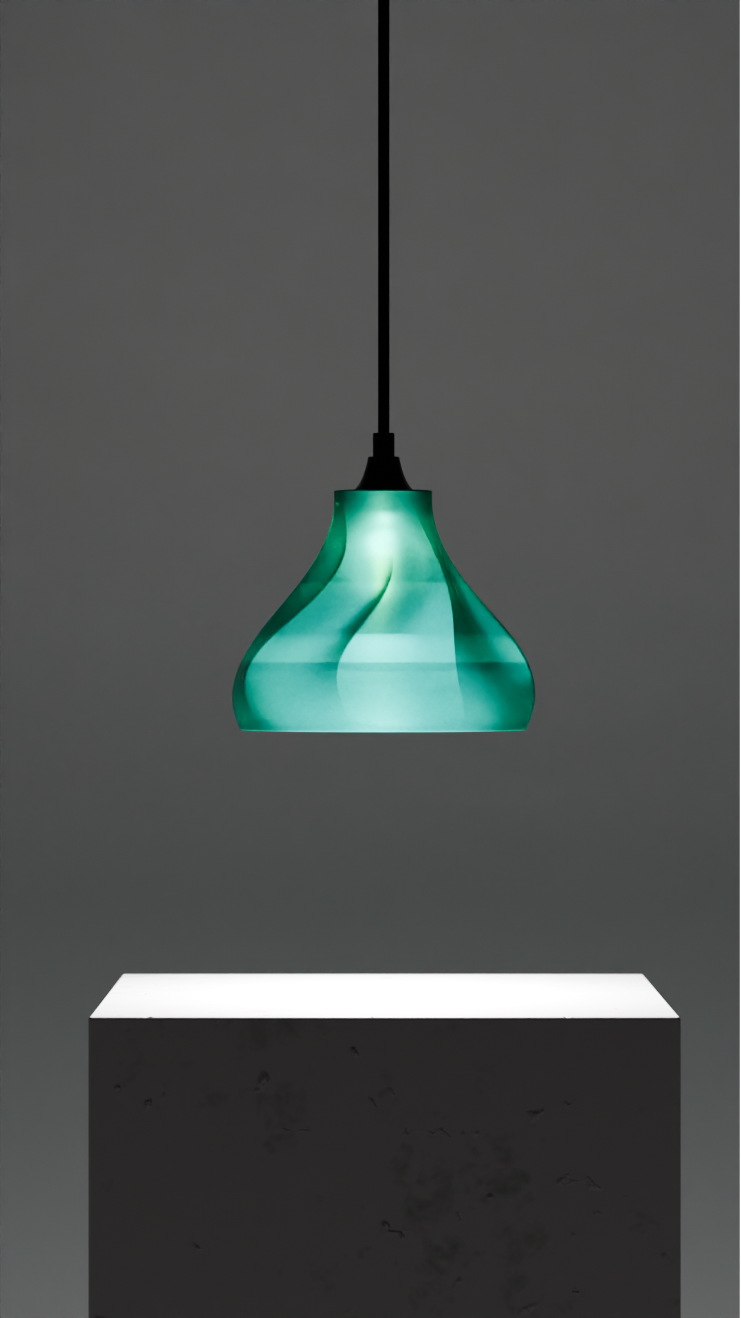 Pendant Lamp, Twisted Sculptural Shade, Contemporary Ceiling Accent, Ambient Illumination