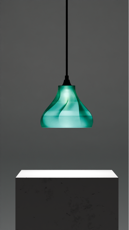 Pendant Lamp, Twisted Sculptural Shade, Contemporary Ceiling Accent, Ambient Illumination