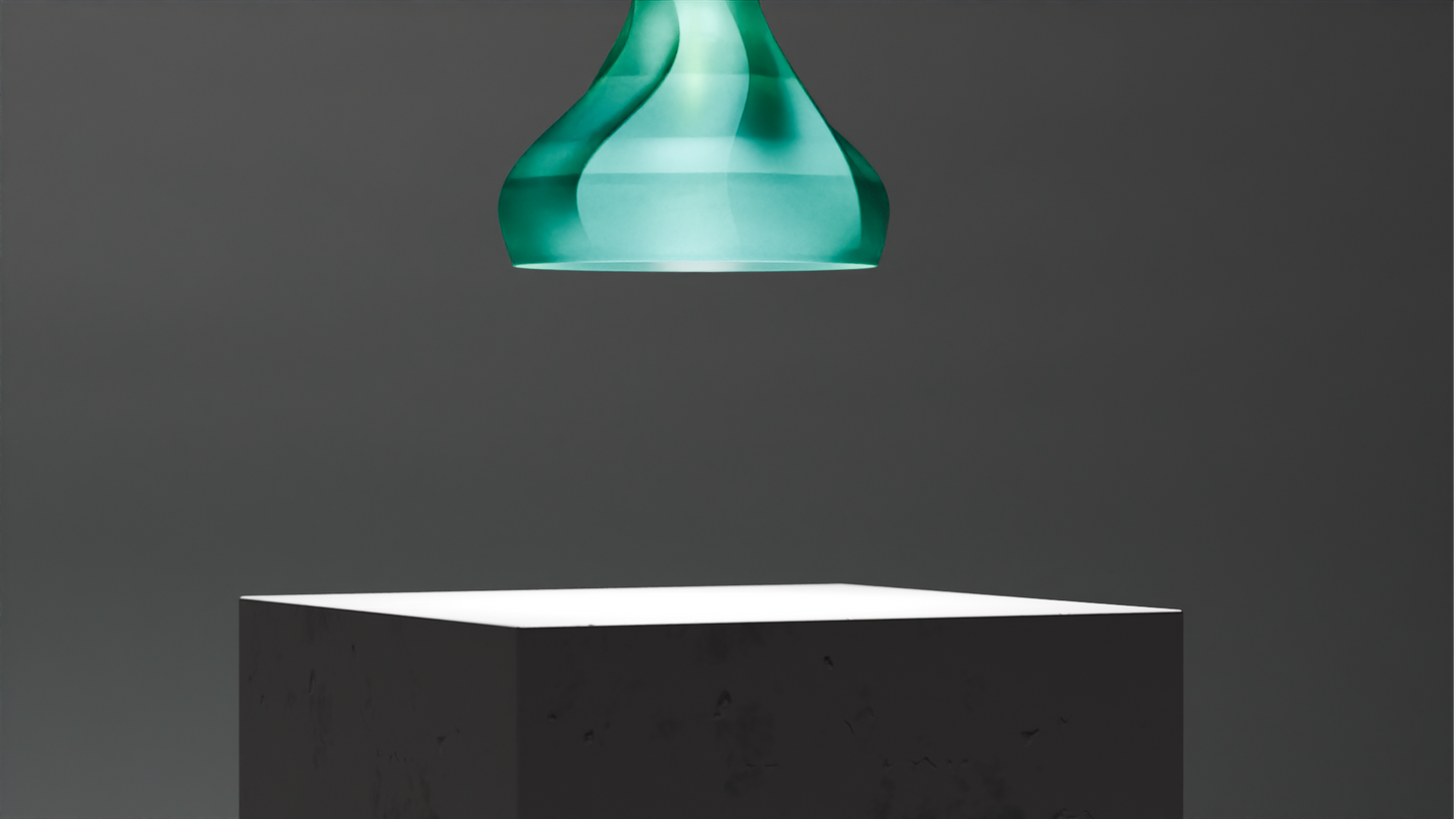Pendant Lamp, Twisted Sculptural Shade, Contemporary Ceiling Accent, Ambient Illumination