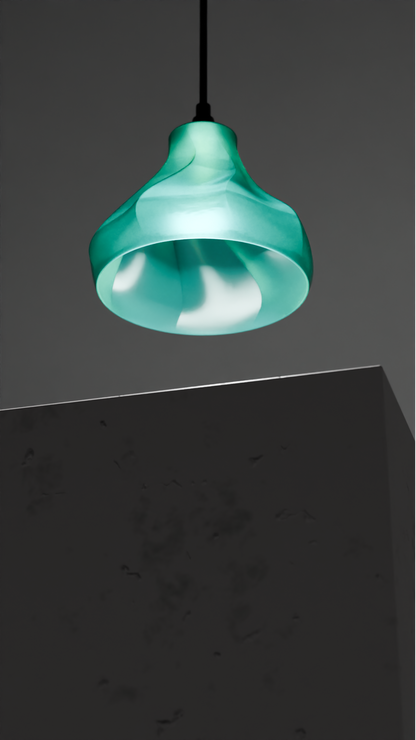 Pendant Lamp, Twisted Sculptural Shade, Contemporary Ceiling Accent, Ambient Illumination