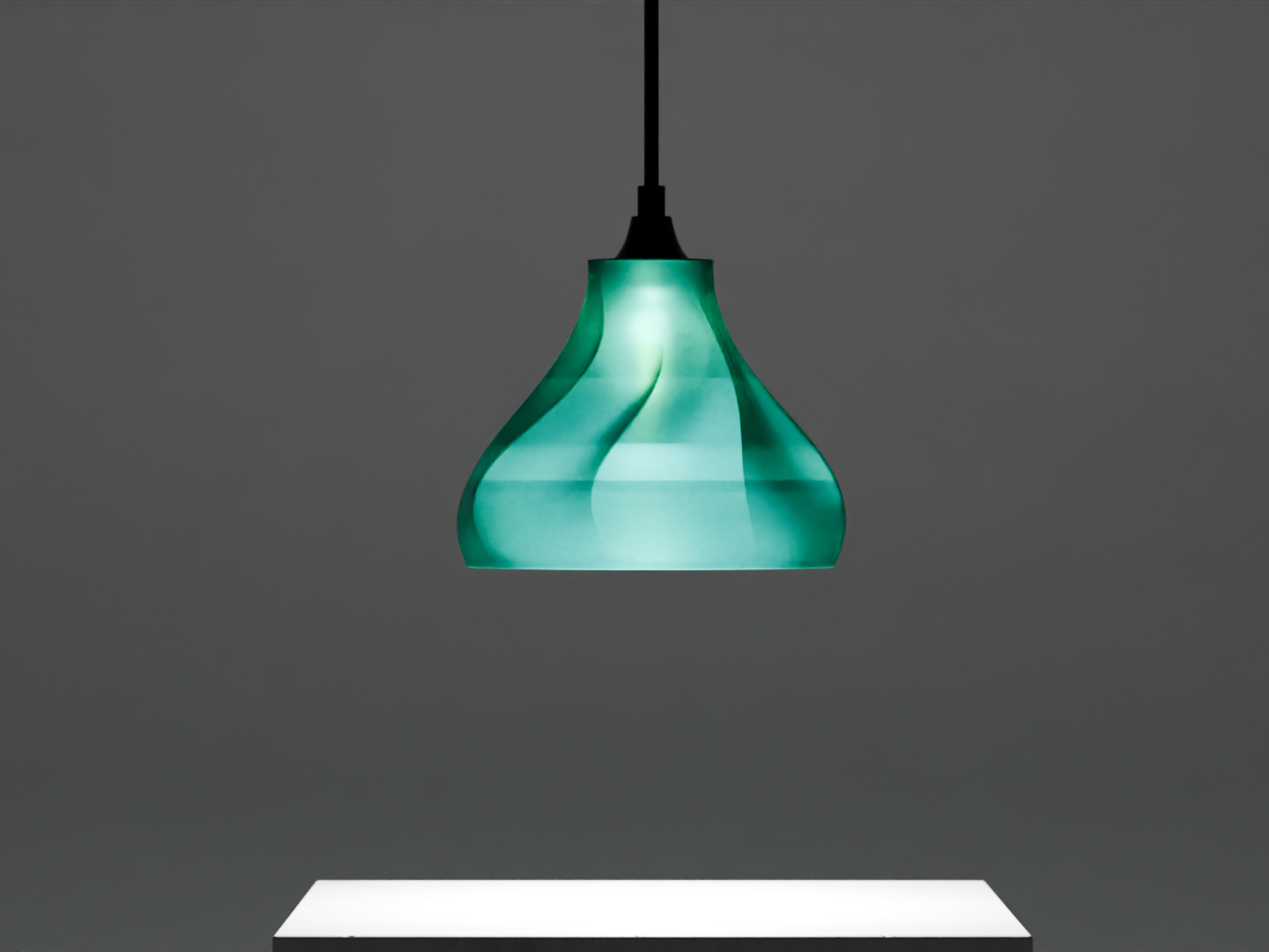 Pendant Lamp, Twisted Sculptural Shade, Contemporary Ceiling Accent, Ambient Illumination