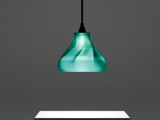 Pendant Lamp, Twisted Sculptural Shade, Contemporary Ceiling Accent, Ambient Illumination