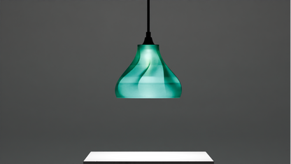 Pendant Lamp, Twisted Sculptural Shade, Contemporary Ceiling Accent, Ambient Illumination