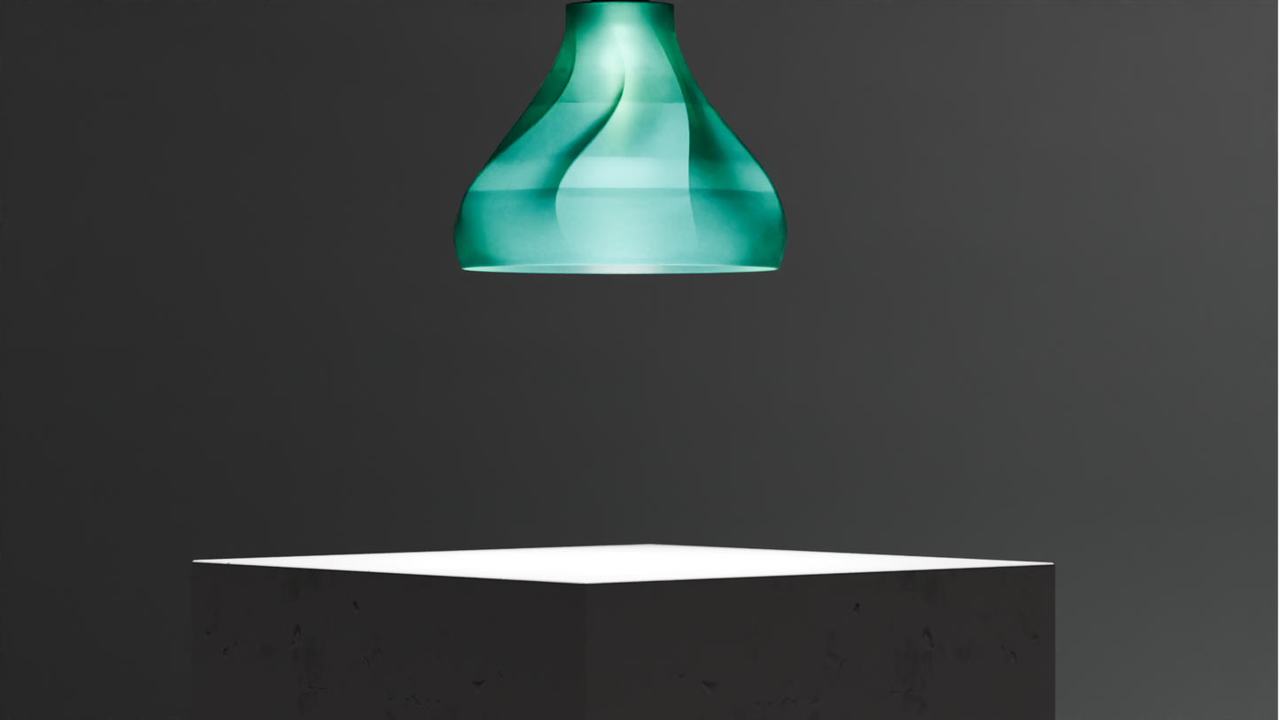 Pendant Lamp, Twisted Sculptural Shade, Contemporary Ceiling Accent, Ambient Illumination