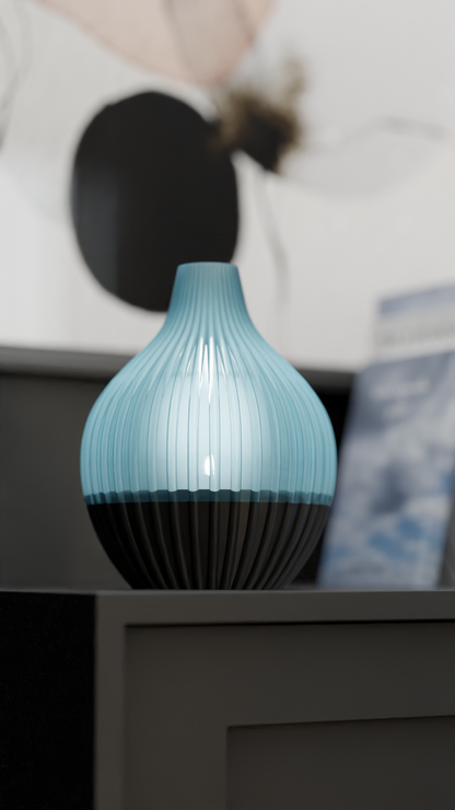 Original Teardrop Pendant Lamp, Unique Sculptural-Statement Ribbed Shade, Stylish Minimalist Ambient Suspension Light Dining